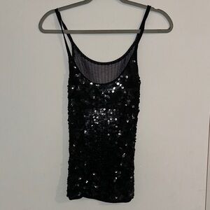 Black Sequin Women's Top